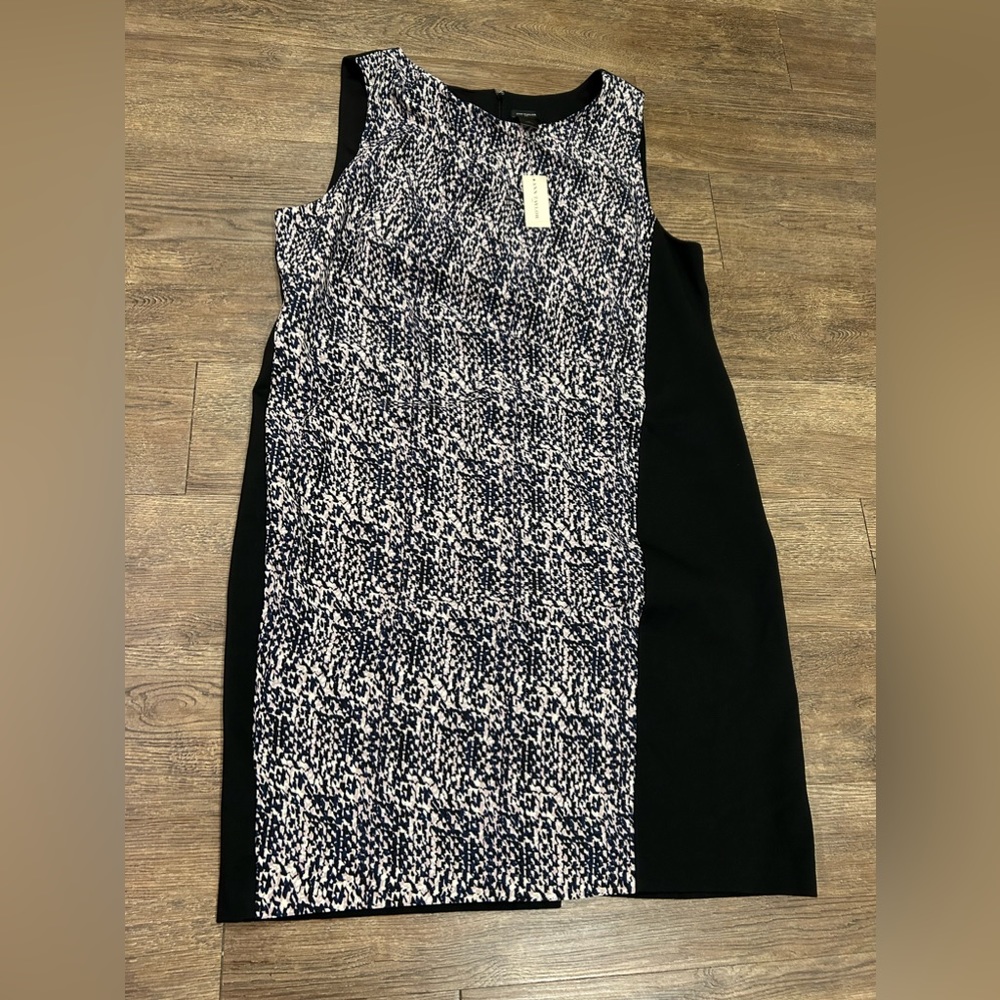 Ann Taylor Black and White Patterned Sheath Dress